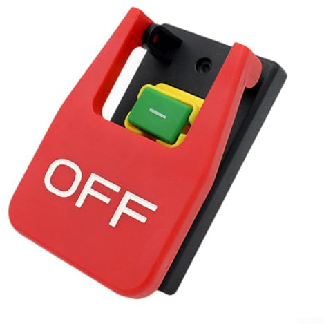 Drivstraw Interruttore a pulsante elettromagnetico per sega da banco e trapano da banco, interruttore di controllo di sicurezza con chiusura a scatto 4-pin AC250V 16A con protezione IP54, custodia in