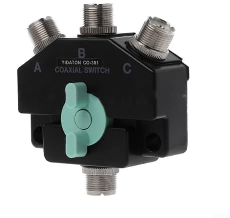 Minflora Interruttore antenna coassiale CX310, selettore a 1 circuito a 3 porte DC-800MHz, alloggiamento in lega di zinco a bassa perdita ad alto isolamento, per radio a onde corte, ripetitore