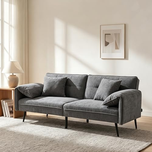 GRAVFORCE Sofa mit Schlaffunktion, Klappsofa mit 3-Fach 100°-180° Schlafsofa kompakt 167x98cm, Bequeme geeignete Couch für Wohnzimmer, Büro, Schlafzimmer, Wohnung Lounge Beige
