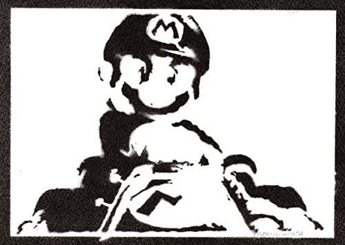 moreno-mata Echtes Handgemachtes Graffiti Super Ma... Gamer Aesthetic Poster & Kunstdrucke Bilder Plakat Handmade Deko Wandbilder Wohnzimmer Wanddeko Geschenke für Männer und Frauen