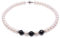 JYX perlenkette weiß suesswasser perlenkette 10–10,5 mm, Weiß mit schwarzem Achat 18 for Women