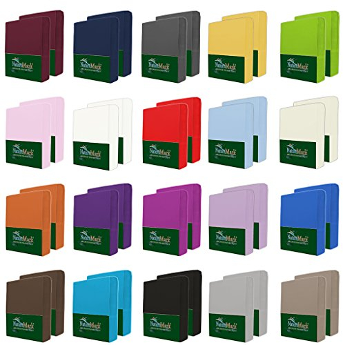 NatureMark Mikrofaser SPANNBETTLAKEN 2er Pack zum Sparpreis! viele Größen und Farben Markenware (Bettlaken 90 x 200 cm - 100 x 200 cm - Weiß)