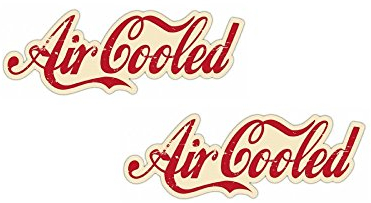 24/7stickers #344 / 2X Aircooled XL Aufkleber je ca. 14x5cm Oldtimer Retro Old School Bus Tuning Käfer Luftgekühlt Boxer Flat 4 Vintage Ratte Rat Rod