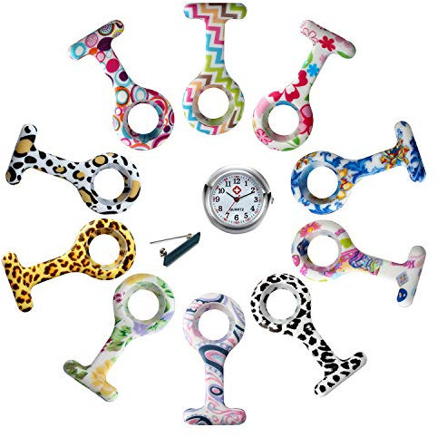 Avaner 5/6 Pcs Montre Infirmiere Silicone Dessin Infirmiere Anime Montre Enfant a Quartz Montre Broche pour Femme Fille (d)