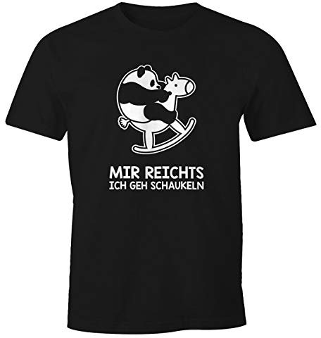 MoonWorks Herren T-Shirt Panda Mir reichts ich GEH schaukeln Fun-Shirt schwarz L