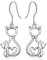 CELESTIA Kätzen Ohrringe Hängend Damen Silber 925 Mama und Tochter Ohrringe Ohrschmuck Geschenke für Mütter Katzenliebhaber Frauen zum Muttertags