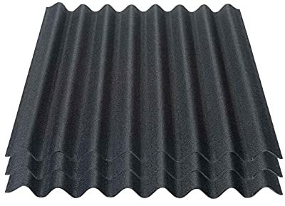 Onduline Easyline Dachplatte Wandplatte Bitumenwellplatten Wellplatte 3x0,76m² - schwarz