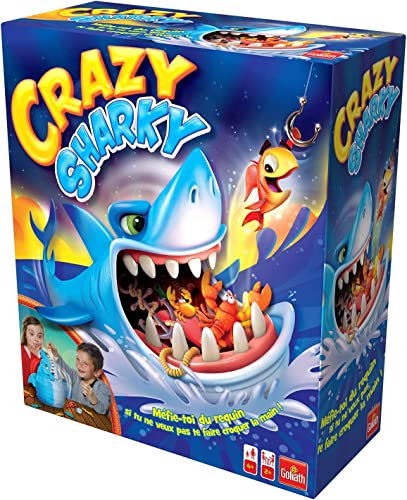 Goliath - Crazy Sharky – Gesellschaftsspiel für Kinder – Achtung auf den Hai, der Dich die Hand knacken kann – Geschicklichkeitsspiel – zum Spielen mit Familie oder Freunden – ab 4 Jahren