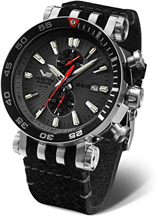 Vostok Europe Energia ii Herren Uhr analog Quarzwerk mit Leder Armband VK61-575A588