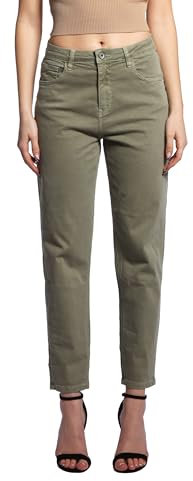 JOPHY & CO. Pantalone Jeans Denim Donna Cinque Tasche in Cotone Elasticizzato (cod.1372) (Verde Militare, L)