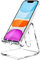 Crpich Soporte acrílico para teléfono Celular, Soporte portátil Transparente para Escritorio, Compatible con Phone15 14 13 Pro MAX Mini 12 11 Plus SE, Switch, Smartphone Android, Pad, Tablet