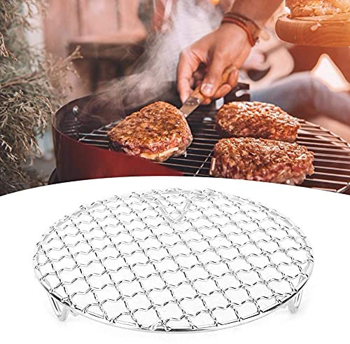 Rete Barbecu Griglia in Acciaio Inossidabile Rotonda 16,5 Cm Antiaderente Griglia Rete Antiaderente Barbecue Cotturaper Grill Carbone Gas Barbecue Griglia per Barbecue Rotonda