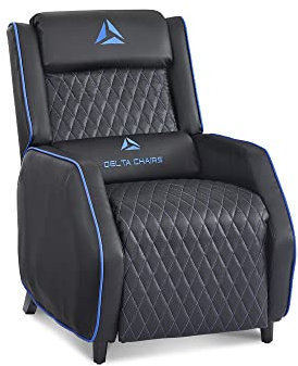 Delta Gaming Recliner Armchair with Footrest Office, Desk, Computer Chair for Gaming (Black & Blue)