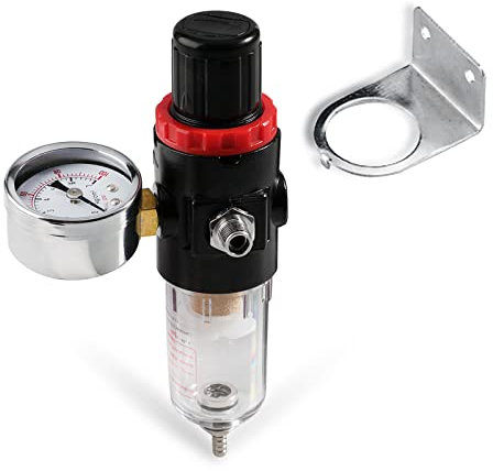 SAGUD Airbrush Compressor Accessories Air Pressure Regulator Mini Inline Filter Oil Water Trap Moisture Manometer Gauge with Adapter