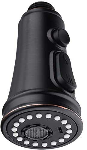Pommeau de douche de cuisine à 3 modes - Robinet de cuisine - Pommeau de douche de rechange - Douchette à vaisselle - Avec bouton de chasse haute pression (bronze huilé)
