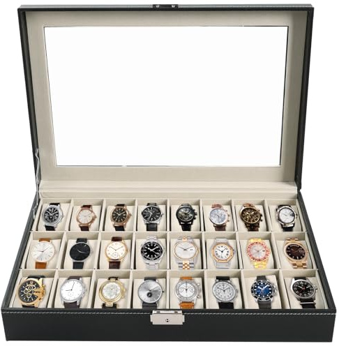 AMGSH Watch Box 24 Slots Watch Case