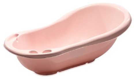 Lorelli Babybadewanne mit Ablagefächer, 84 cm lang, ergonomische Form ab Geburt rosa Wolke