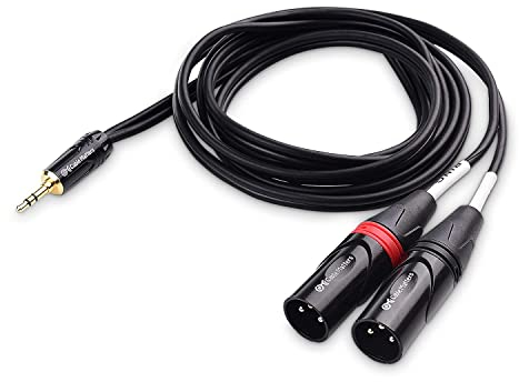 Mr. Gadget's Solutions XLR 3.5mm Male Splitter Cables, TRS Stereo Male to Two XLR Male Interconnect Audio Microphone Cable, Y Splitter Adapter Cable