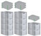PROREGAL SparSet 10x Eurobox NextGen Grip mit Auflagedeckel & 4 grünen Schiebeschnappverschlüssen, HxBxT 32x40x60cm, 65 L, Grau, Griffe offen, Eurobehälter, Transportbox