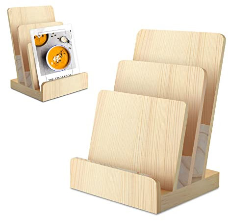 Pamphlet Display Stand Broschürenhalter 3 Etagen Kiefernholz Prospekthalter 6 x 9 Literaturständer Postkartenhalter Display Ständer Flyerhalter Zeitschriftenständer für Broschüren Magazine Hefte Menü