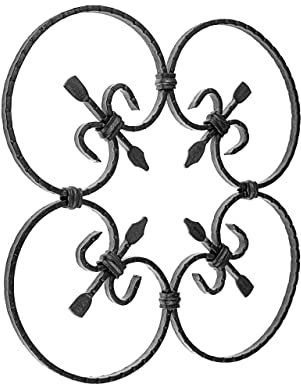 Gal Industrial Schmiedeeisen Ornament 38x38 cm Gitter für Tore Zäune Fenstergitter Stahl geschmiedet