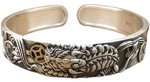 999 fengshui Pixiu Armband Männer Retro Vintage Silber Armbänder Viel Glück Amulett Doppel Schutz Reichtum Liebe Geschenk für Vatertag