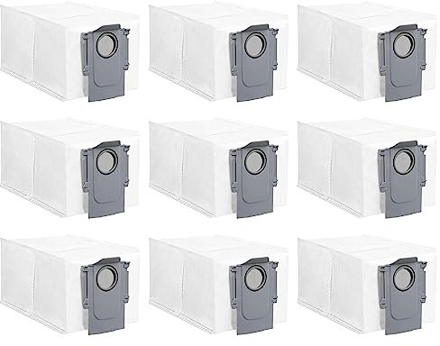 Odashen 9 bolsas de polvo desechables para Roborock Q Revo, para robot aspirador Roborock P10, piezas de repuesto, bolsas de polvo de gran capacidad de 2.7 L