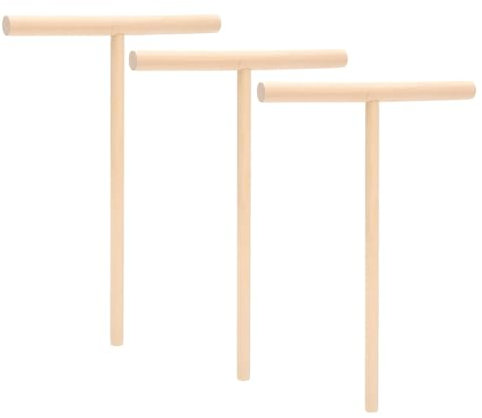 Juego de 3 esparcidores de Masa de Madera en Forma de T Distribuidor de masa para crepes de madera - Distribuidor de masa para galettes y panqueques, distribuye la masa de forma fina y uniforme