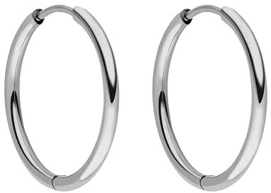 PURELEI® Sleeky Ohrringe (Silber) – Damenohrringe aus langlebigem Edelstahl – Wasserfeste Ohrringe Damen – 1,58 cm Durchmesser – Modeschmuck für deinen individuellen Look