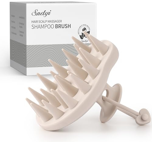 Sndyi Kopfhaut Massagebürste, 100% Silikon Shampoo Bürste für Peeling und Kopfmassage, Haar Massagebürste für Stimuliert das Haarwachstum, Scalp Massager für Nass und Trocken Haar, Haferflocken