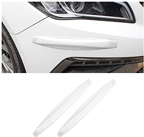 Adunsiaoto 2 Stück Universal Anti-Collision Patch Auto Stoßstange, Kohlefaser Autos Tür Bump Protector Aufkleber für Auto SUV, Auto Türkantenschutz Aufkleber(Weiß)