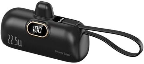 Cargador portátil de 5000 mAh, mini banco de energía tipo C de 22.5 W, banco de energía compacto tipo C, solución de carga para el hogar y viajes, banco compatible con series y dispositivos,