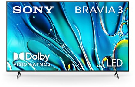 Sony 75-Inch Class 4K Ultra HD BRAVIA 3 LED Smart TV with Google TV, Dolby Vision HDR, and Exclusive Features for PlayStation®5 (K-75S30)
