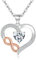 Tusuzik Collana Infinito Collana Donna Argento Ciondolo Portafortuna Cuore Damore Oro Rosa Collane con Brillante Zirconia Cubica Gioielli per le Donne