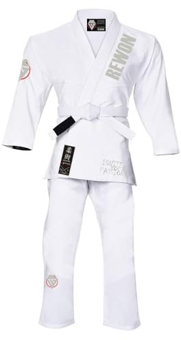Rewon Gear Karate Judo Suit - Taekwondo Suit - Karate Suit - Martial Arts Judogi Aikido Keikogi Jiu Jitsu Bando Kung Fu Karate Martial Arts Training Uniform for Men Women e Children, White 02, XL