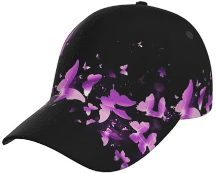 Casquette de Baseball Papillon Violet Classique et Respirant Hommes et Femmes Casquettes Casquette Réglable Sport Fitness Running, Papillon/violet, taille unique