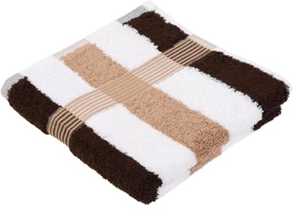 liebling Handtuch, 100% hochwertige Baumwolle, Serie Miami, 50 x 100 cm, waschbar & trocknergeeignet, Farbe: weiß/Mocca/Marone