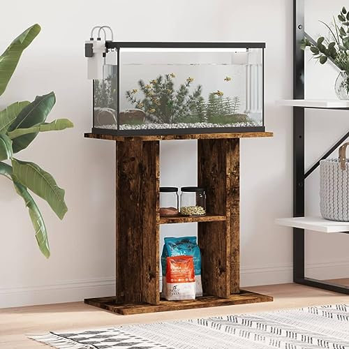 JUDYY Aquariumständer Räuchereiche 60x30x60 cm Holzwerkstoff, Aquarium Unterschrank, Aquarium Schrank, Aquariumschrank, Aquarium Tisch, Aquarium Stands