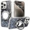 IMIRST Glitter Case for iPhone 13 (6.1'') Sparkle Soft Drip Plating Cosmetic Mirror Pouch with Big Ring Holder Stand Girly Women Gradient Phone Cover for Apple iPhone 13. DJ Black