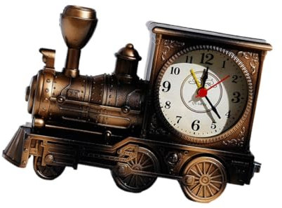 ORFOFE Ornamente Schreibtisch Uhr Kreative Wecker Eisenbahn Für Wohnzimmer