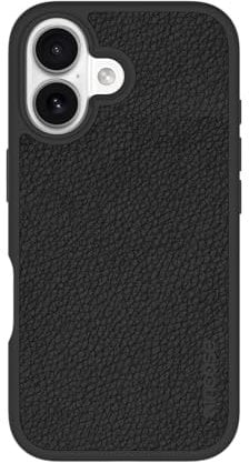 Incase ICON Schutzhülle mit Woolenex & MagSafe für iPhone 16 – langlebig, stilvoll, schützend, leicht, wasserabweisend, kratzfest, mit kabellosem Magsafe-Laden, Obsidian Kieselsteinpflanzenleder