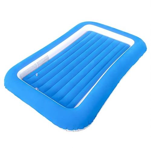 Kinder-Luftmatratze, aufblasbar, Reisebett für Kleinkinder, mit Seiten, Blau