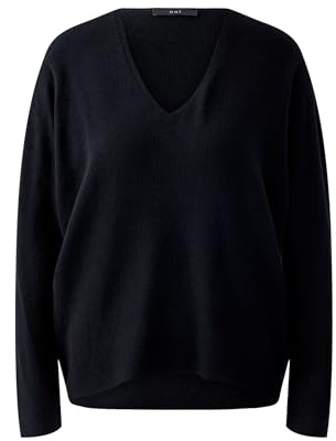 Oui Damen Pullover FREYJA Viskosemischung oversized geschnitten Uni