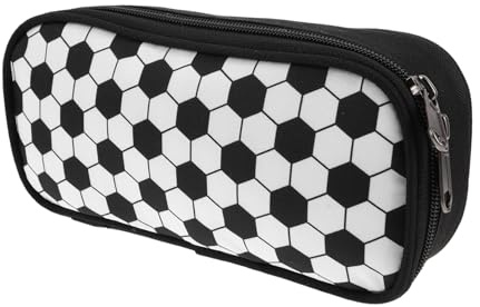Veemoon Stifteetui Mit Reißverschluss Stifteorganizer Fürs Büro Und Schule Großes Fassungsvermögen Tragbarer Schreibtisch-Organizer Im Fußball-Design Aus Robustem Polyester