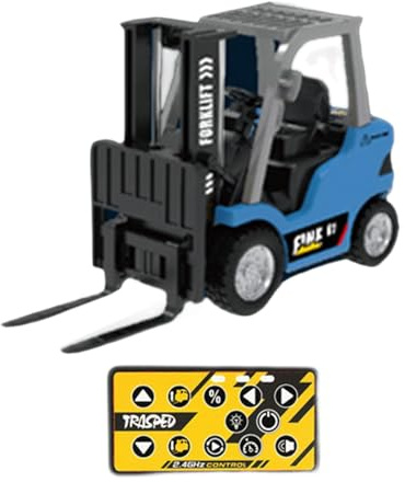 Fenteer RC-Gabelstapler-Spielzeug, Baufahrzeug im Maßstab 1:64, RC-Kran, Spielzeug für von 8-12 Jahren, Jungen und Mädchen, Geschenk, Blau