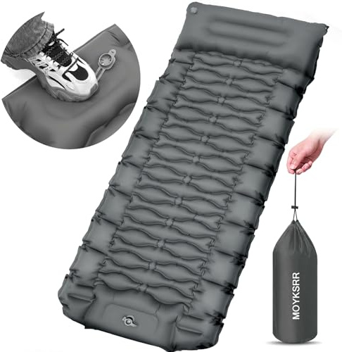 MOYKSRR Materassino Campeggio Autogonfiante, Portatile Materassino Autogonfiabile, Addensato Materassino Gonfiabile Singolo con Cuscino, 10cm Spessore per Campeggio, Outdoor, Spiaggia, Escursionismo