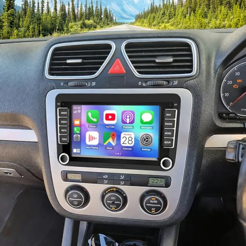 2+32G Android 13 Autoradio für VW EOS 2007-2010 mit kabellosem Carplay | 7 Zoll Touchscreen Auto Stereo Display Player Radio GPS Navigation Head Unit mit Android Auto FM RDS Bluetooth Rückfahrkamera