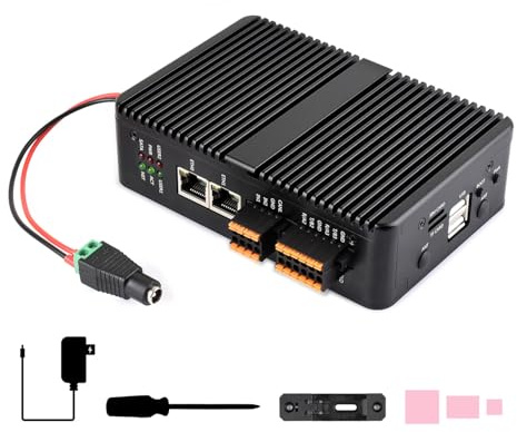 Waveshare IPCBOX-CM5-B(2xRS485 & 2xRS232), Gigabit/2.5G Dual Ethernet Industrial Computer Based On Raspberry Pi CM5(NOT Included), Support 4K Display Output and 4G/5G Module, For All Compute Module 5