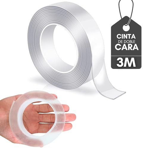 Dile Adiós a los Clavos! Descubre la Cinta Adhesiva de Doble Cara Extrafuerte Transparente para Todas tus Necesidades de Fijación, como colgar cuadros, fotos y Alfombras.