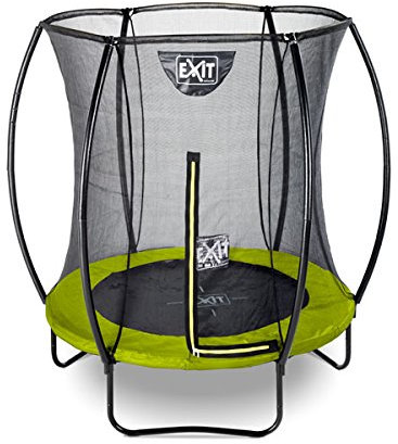 EXIT Toys Silhouette Trampolin - ø183cm - Kompaktes Rundes Gartentrampolin Outdoor für Kinder - Mit Sicherheitsnetz und Fußschutzsystem - Preisgünstig - Sicherer Einstieg - Gute Sprungkraft - Grün